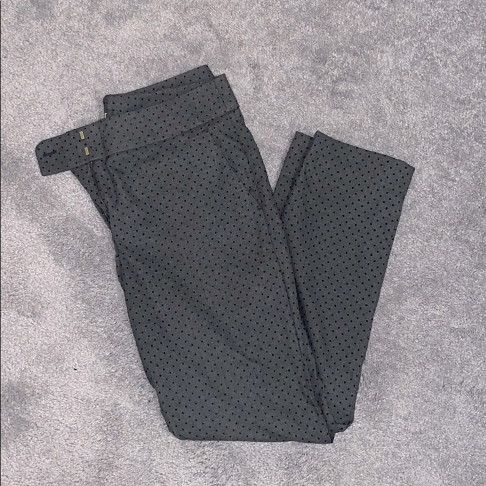 Loft Marisa skinny polka dot ankle length pants, 4